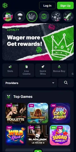 Bets.io mobile lobby