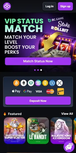 CoinCasino mobile lobby
