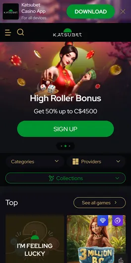 KatsuBet mobile lobby