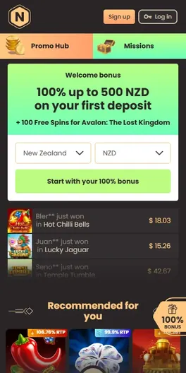 National Casino mobile lobby