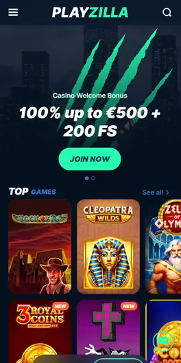 PlayZilla mobile lobby
