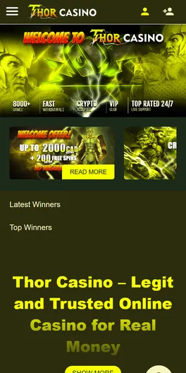 Thor Casino mobile lobby